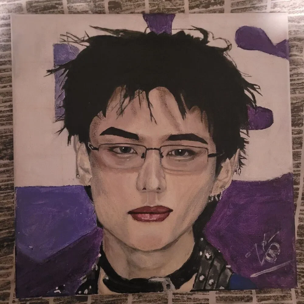 Hyunjin Stray Kids Canvas Handmade Painting 12x12 Decor Wall Kpop
